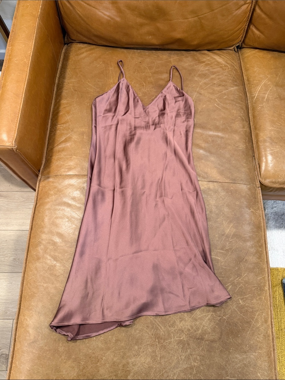 Zara Dusty Mauve Asymmetrical Slip Dress